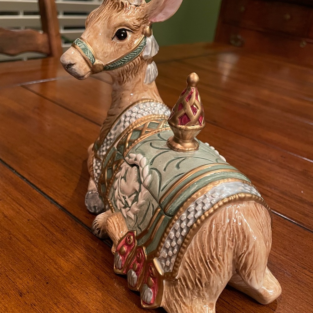 Fitz and Floyd Santa deer lidded trinket box from Georgian collection - Picture 17 of 17
